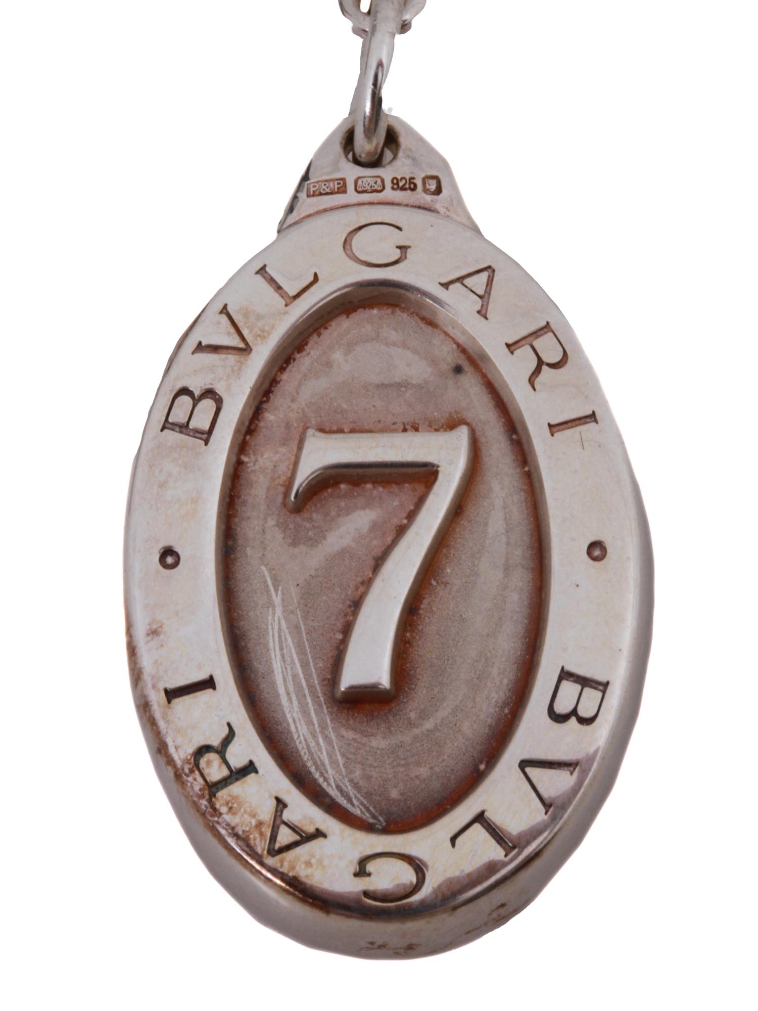 BVLGARI STERLING SILVER LUCKY SEVEN KEYCHAIN PIC-3